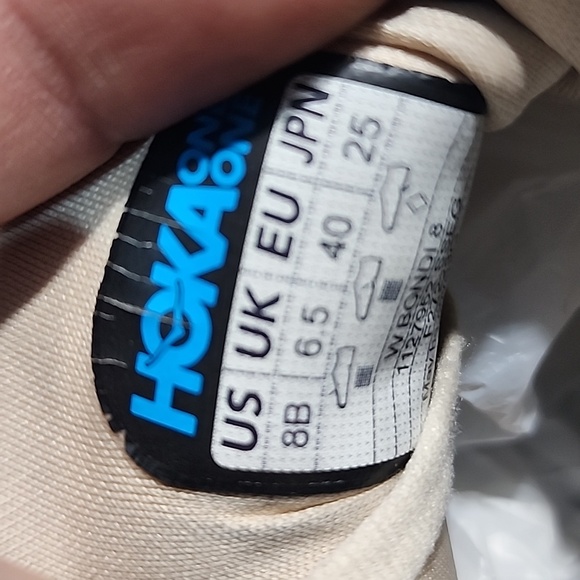 Hoka One One Bondi 8 Shoes Sneakers Size 8B Oat Milk Barley - Picture 8 of 8
